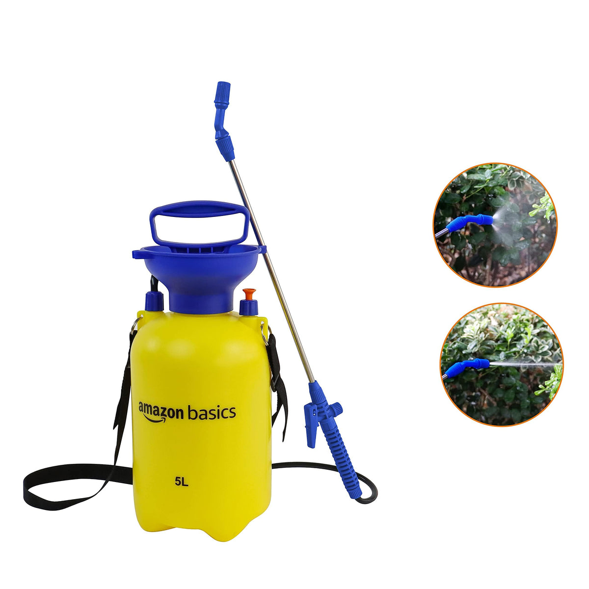Amazon Basics Pressure Sprayer 5 Liters with Pump Function, White - JC742