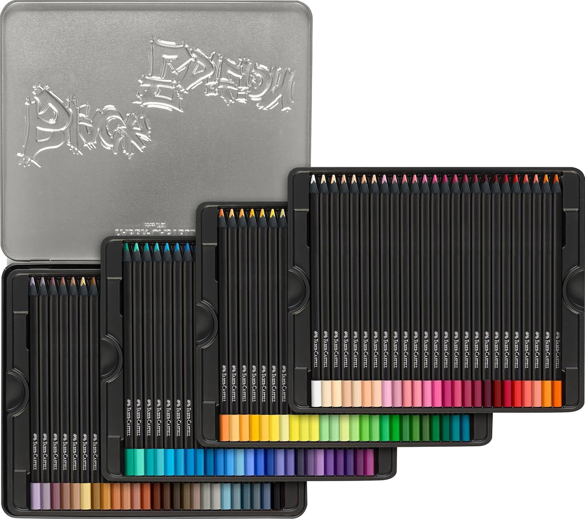 FABER-CASTELL - Colored pencil set Black Edition 100 pieces in a metal case - FC116490