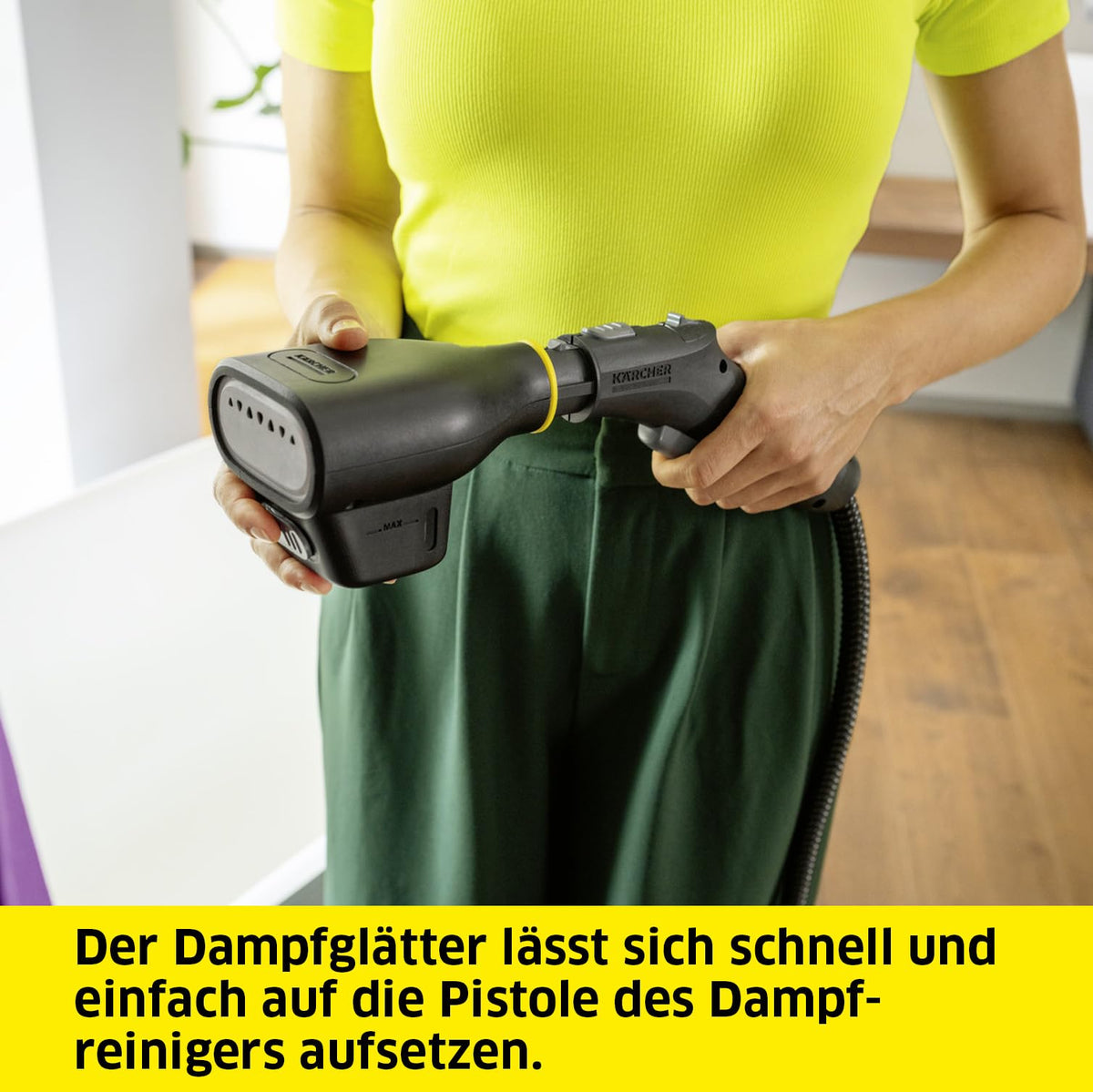 Kärcher steam iron for all ironable garments and home textiles such as curtains or pillowcases, for smoothing with steam and refreshing, original accessory for Kärcher steam cleaners. - 2.863-332.0