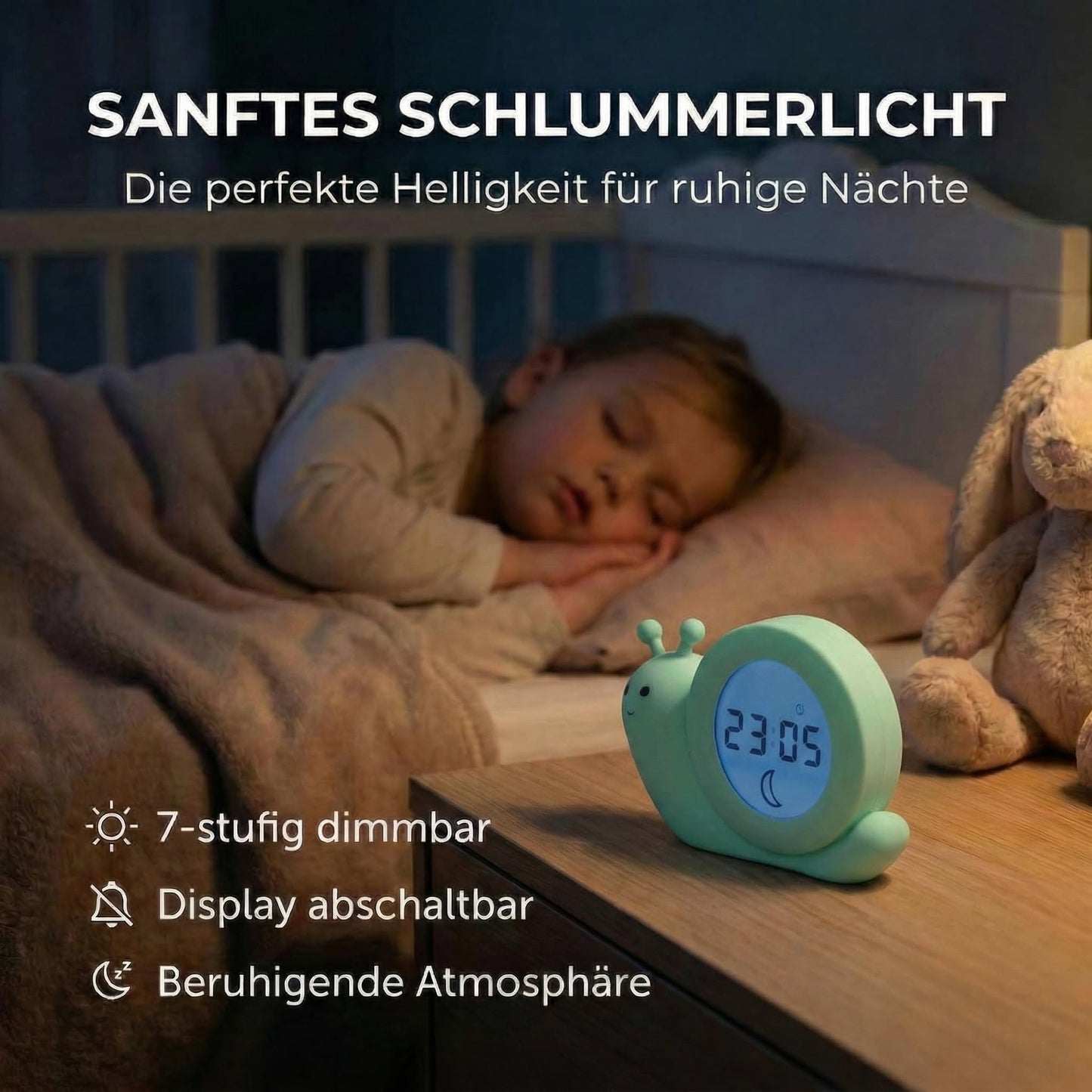 Alecto BC110GN Simon - alarm clock children - children's alarm clock - sleep trainer children