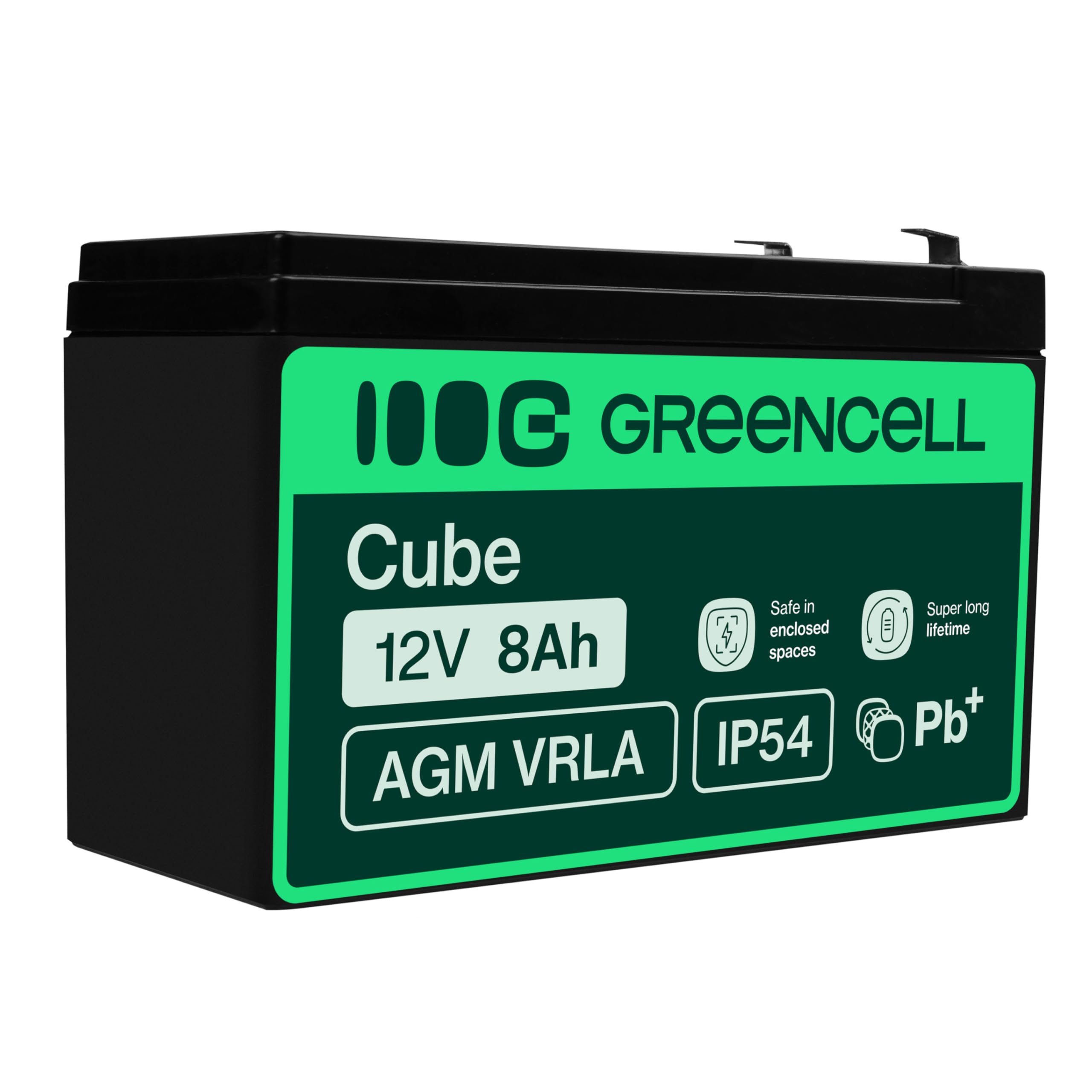 Green Cell AGM 12V 8Ah battery VRLA lead battery lead battery replacement battery gel battery cycle-proof unmanned toy electric toy alarm emergency power children's vehicles children's quad - AGM46