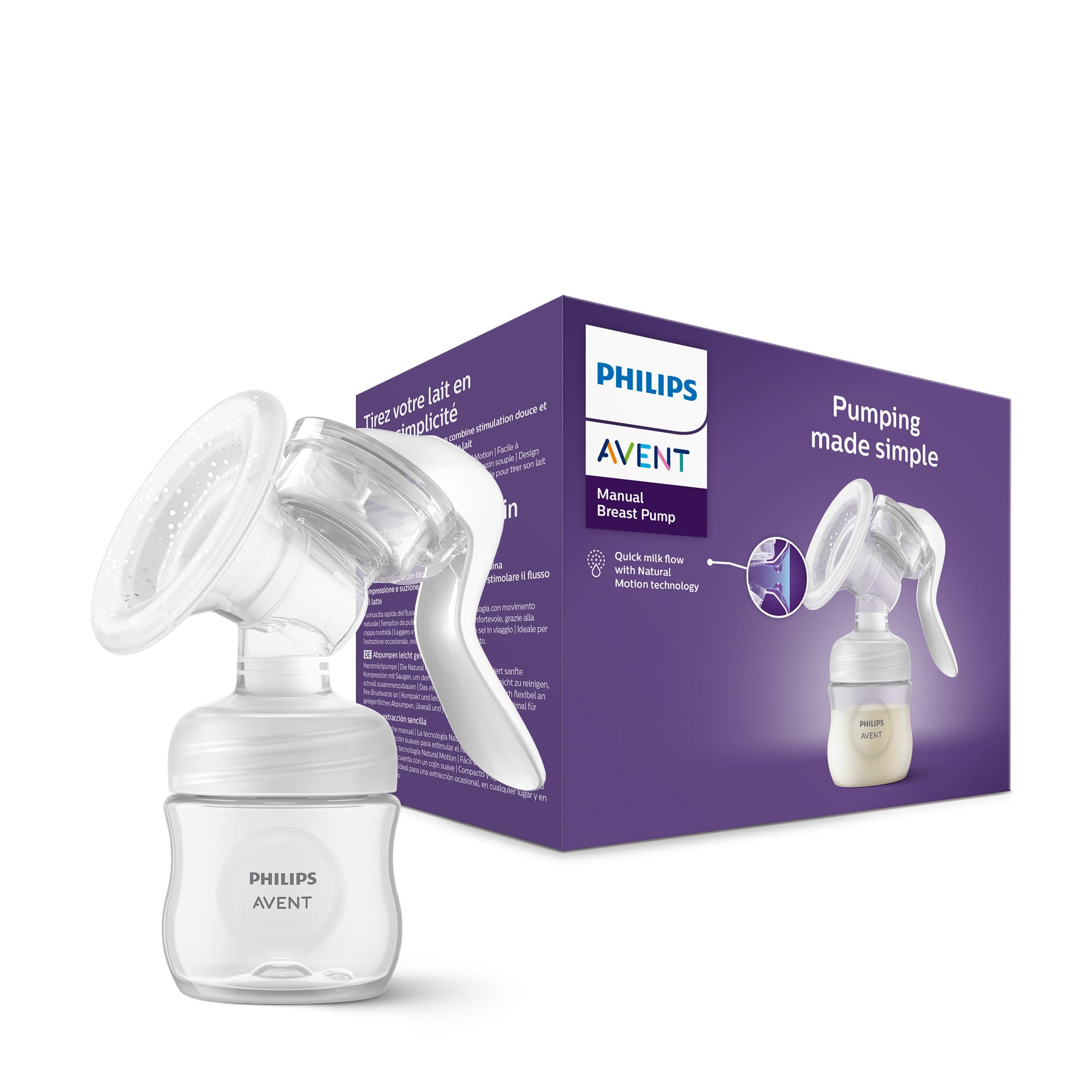 Philips AVENT manual breast pump - easy pumping, with Natural Motion technology, BPA-free (model SCF430/01) Transparent