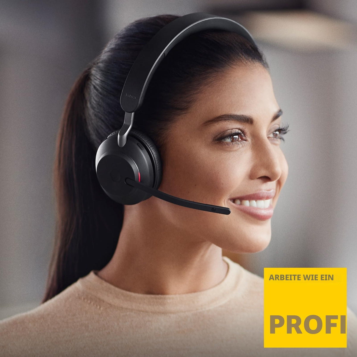 Jabra Evolve2 65 Wireless PC Headset – Noise Canceling UC Certified Stereo Headphones with Long-Lasting Battery – USB-C Bluetooth Adapter – Black - 26599-989-899