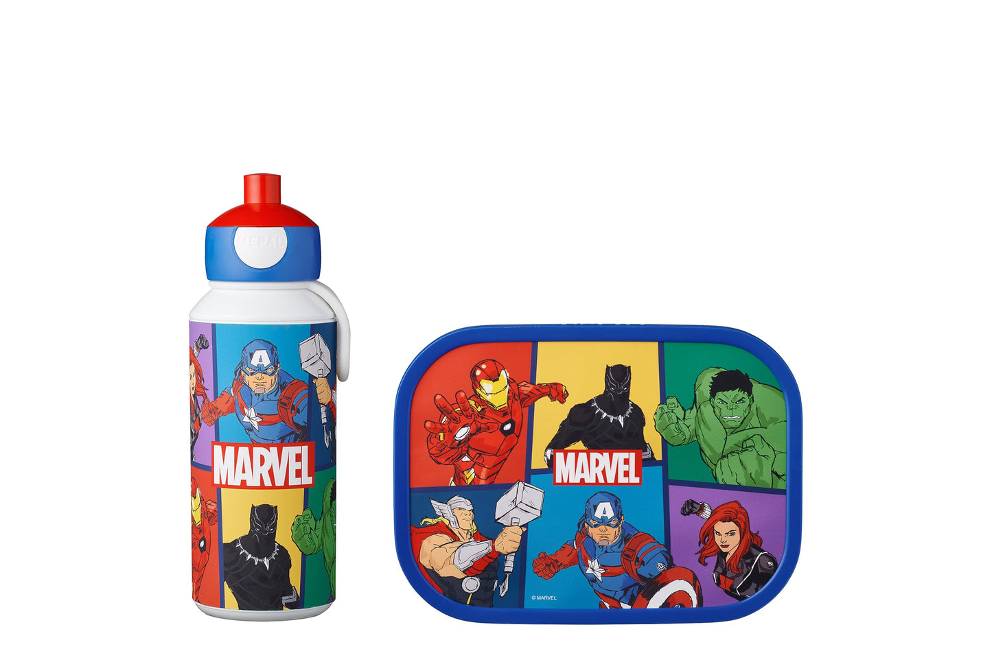 Mepal Campus Avengers break set - drinking bottle and lunch box with bento insert - ideal for school and leisure - dishwasher safe, 1150 ml - 107410165395