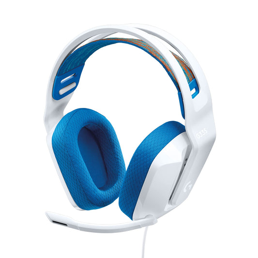 Logitech G G335, Wired Gaming Headset, Microphone with Flip Mute Switch, 3.5mm Audio Jack, Memory Foam Ear Pads, Lightweight, Compatible PC,PlayStation,Xbox,Nintendo Switch - White - 981-001018