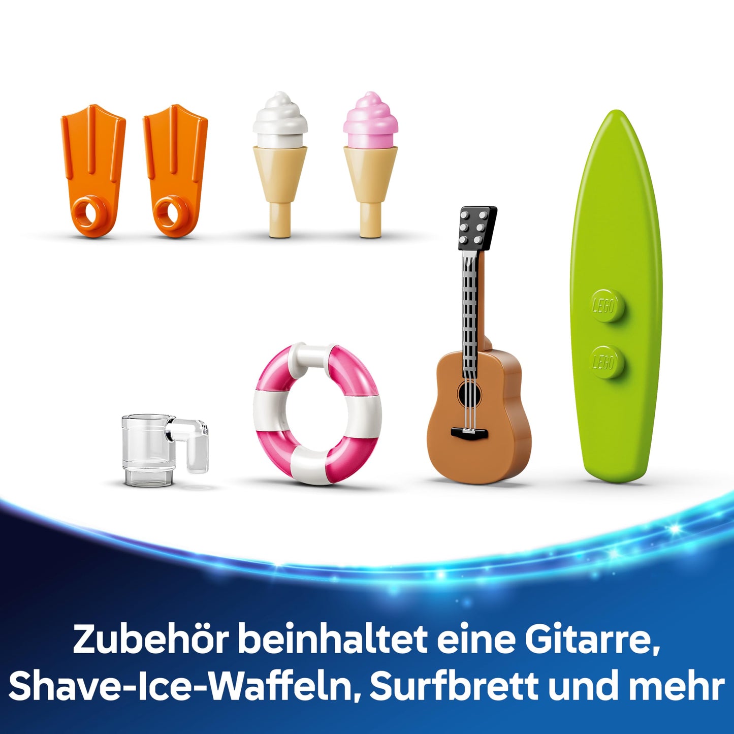 LEGO ǀ Disney Fun on the Beach with Lilo and Stitch Educational Toy with 2 Shops, Spaceship Ride and 2 Minifigures - Montessori Set - Birthday Gift for Girls and Boys from 4 Years - 43280