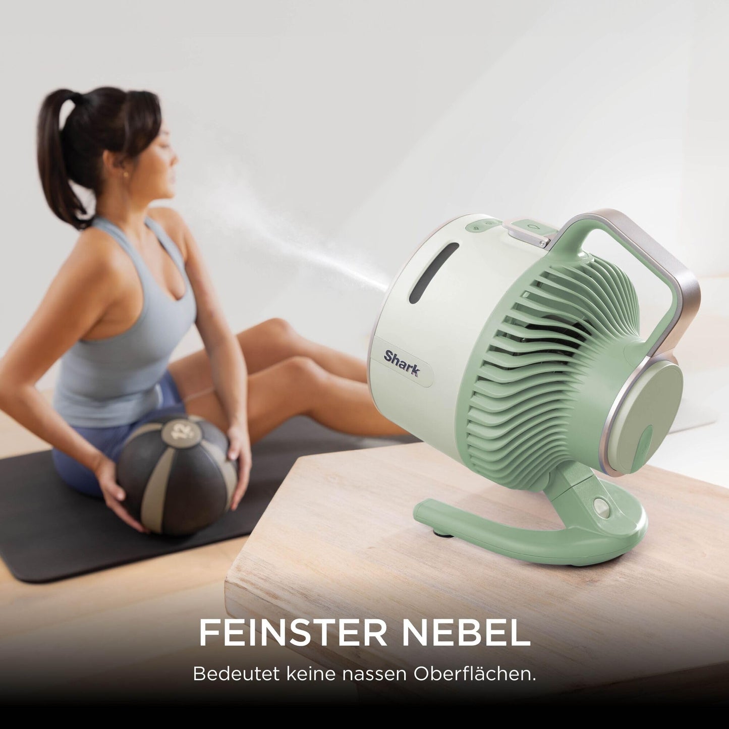 Shark FlexBreeze HydroGo Powerful Mist Fan, Indoor & Outdoor Cooling, Quiet & Durable, Wired & Wireless, Compact & Lightweight, 5 Speeds, Mint FA050EUGN