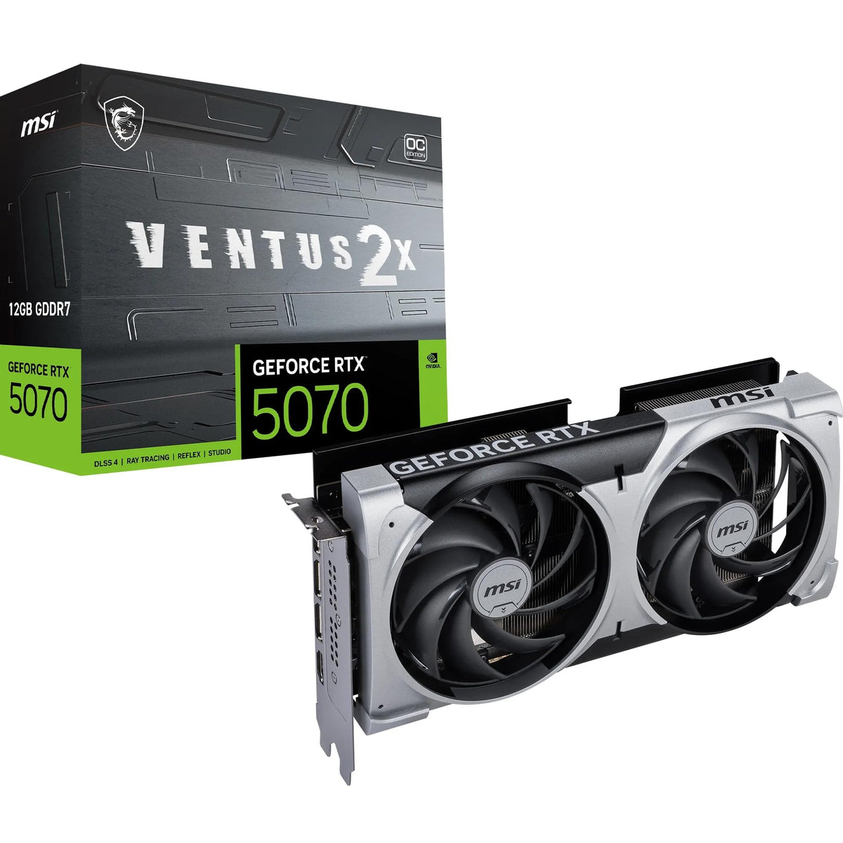 MSI GeForce RTX 5070 12G Ventus 2X OC - Placă grafică de gaming - V532-003R