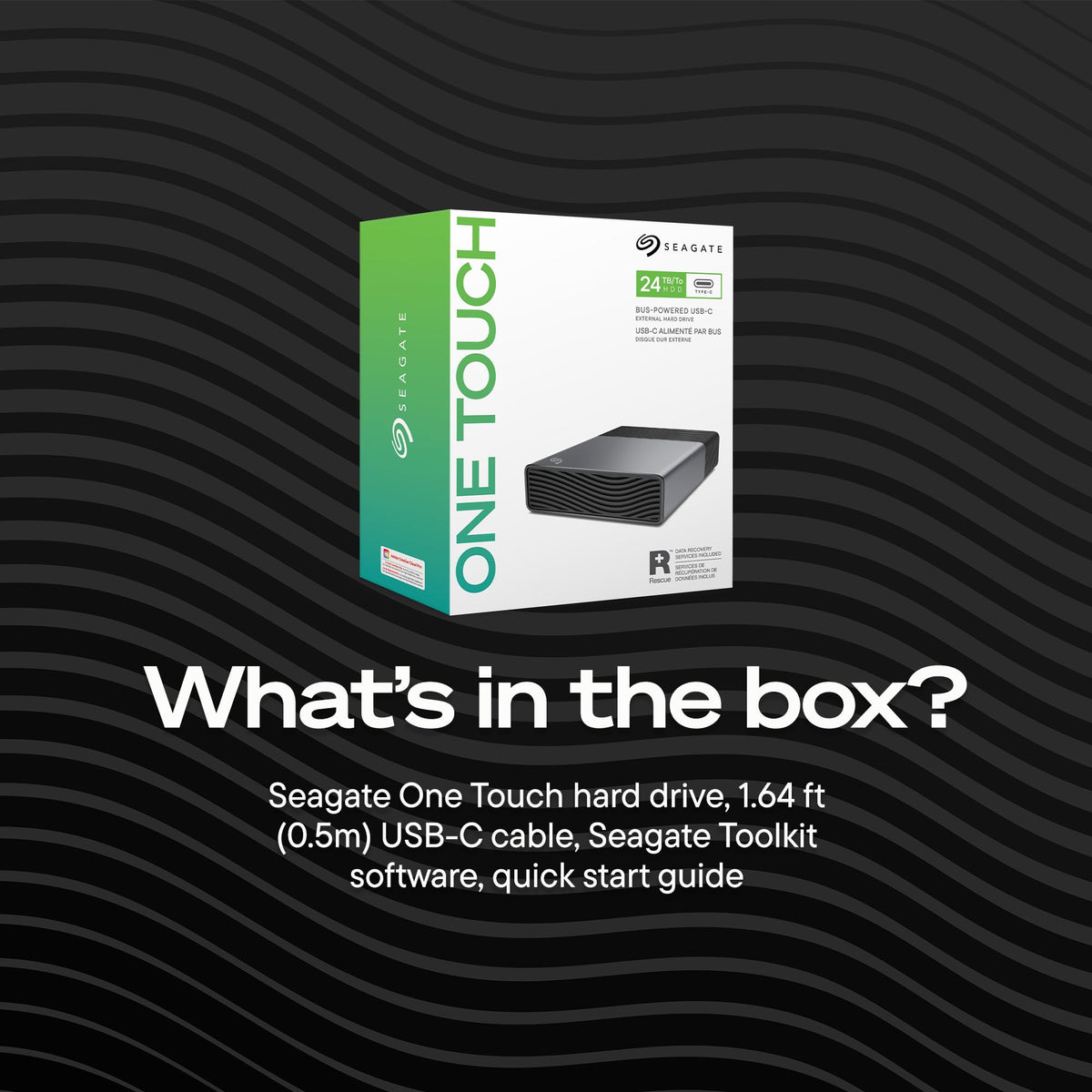 Seagate 24TB One Touch Desktop-Festplatte | USB-C (STNB24000400)