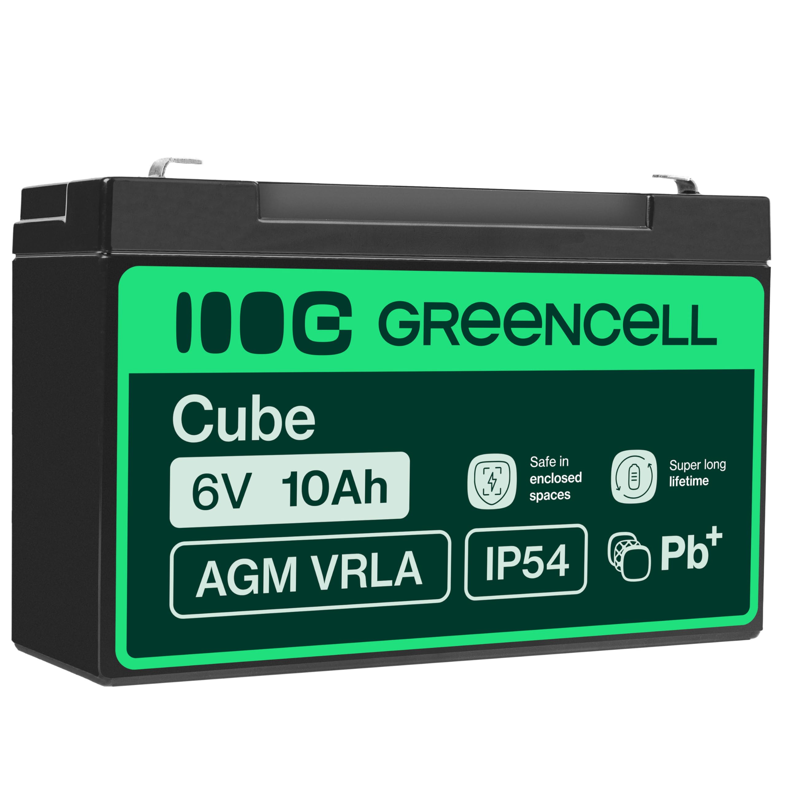 Green Cell® AGM 6V 10Ah battery VRLA lead battery lead battery replacement battery gel battery battery cycle-proof unmanned toys, electric toys, alarm, emergency power, children's vehicles, children's quad - AGM16