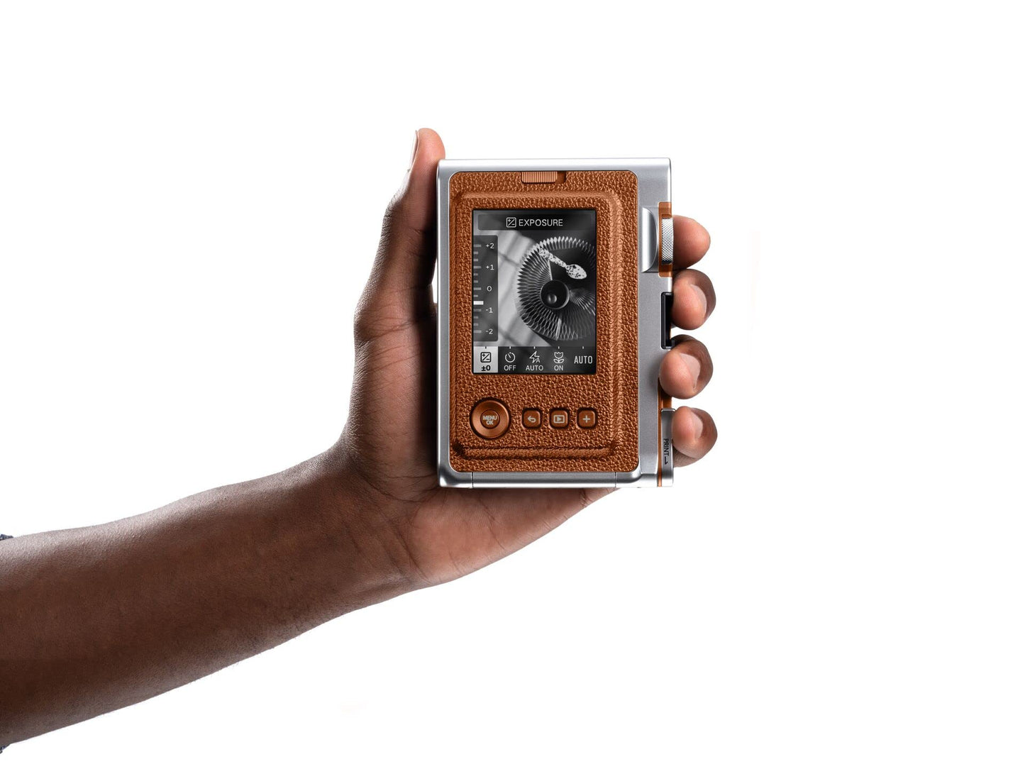 FUJIFILM instax mini Evo™ hybrid instant camera | Camera with instant printing & LCD display, 100 creative looks with 10 lens modes & 10 film effects, app & smartphone printing in instax mini format | Brown - EVO
