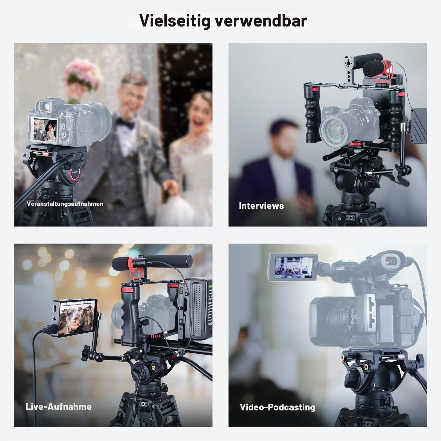 NEEWER 76" Video Camera Tripod with Fluid Head, Aluminum Heavy Duty Tripod Stand, Dual Mode QR Plate for DSLR Cameras Camcorders, Max Load 17.6lb, LL27