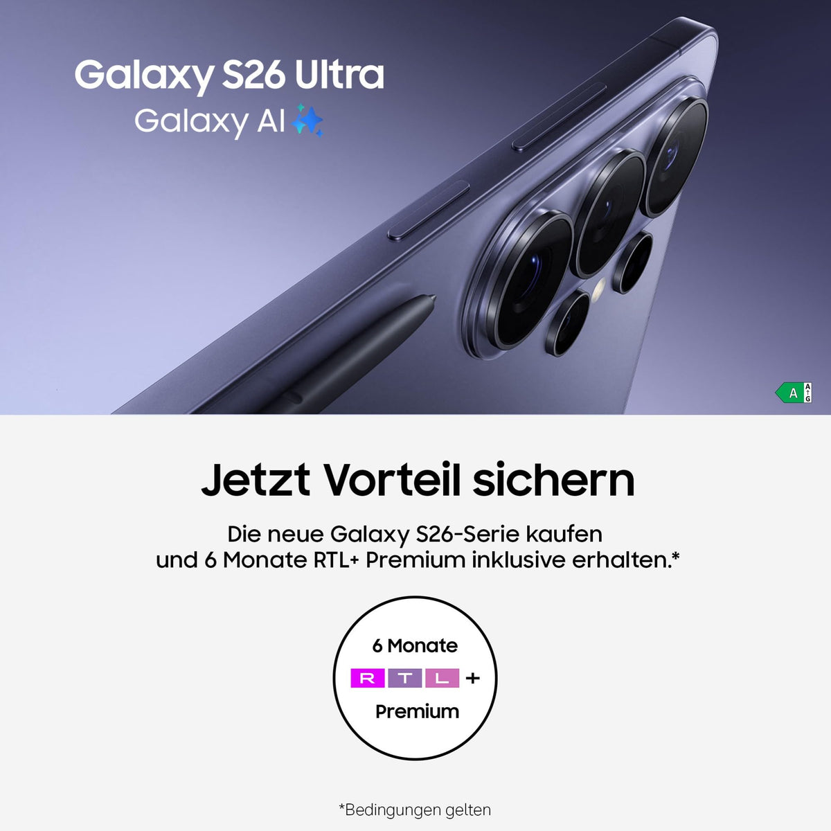 Samsung Galaxy S26+ AI Smartphone with Galaxy AI, No Contract, Android Phone, 12 GB RAM, 256 GB Storage, AP Processor, 50 MP, Cobalt Violet, 3 Years Manufacturer Warranty [Exclusive on Amazon] - F-MS947BZVDAMZ