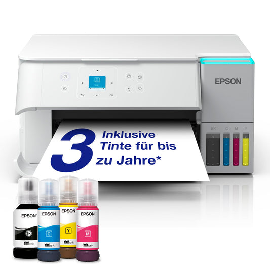 Epson EcoTank ET-2956 White A4 multifunction printer with Wi-Fi & AirPrint ink tank, scanning, copying & duplex printing, up to 3 years of ink included - C11CL41405