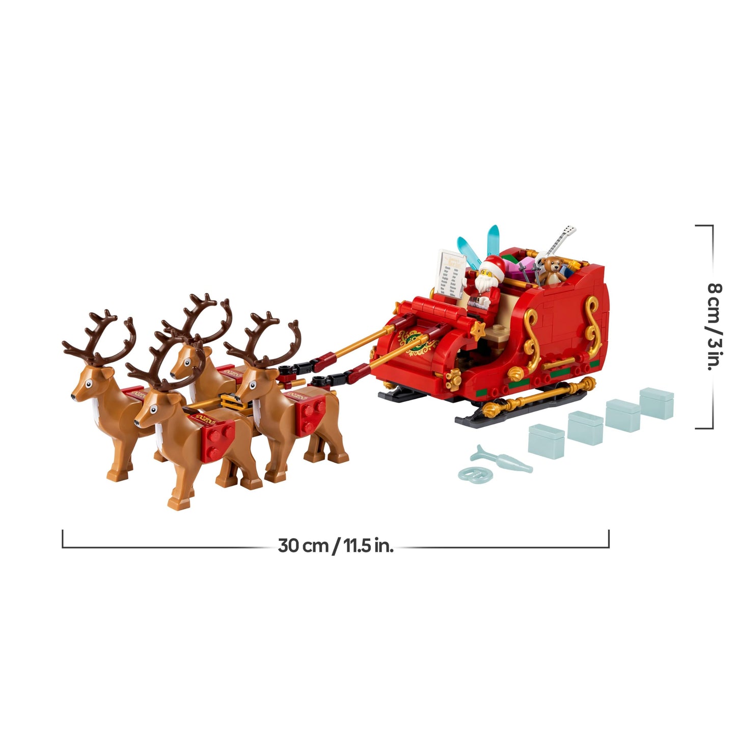 LEGO Santa's Sleigh - Toy for children aged 9 and up with minifigure, reindeer, guitar, teddy bear and skis - Christmas gift for boys and girls - 40499