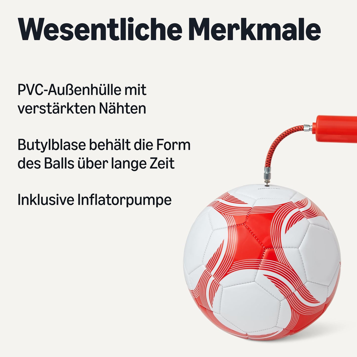 Amazon Basics 6 Pack Size 4 Footballs with Pump and Bag - Training Ball Set, PVC Construction, Butyl Bladder, Machine Stitched Practice Balls for Teams, Schools, Camps, White and Red - GYPSB-46
