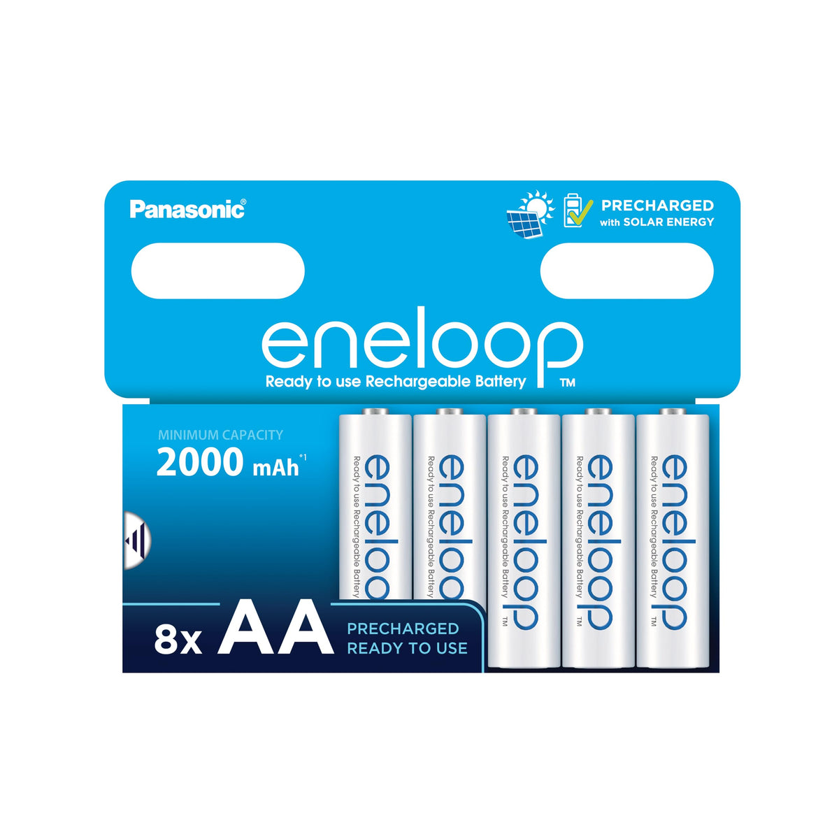 eneloop - AAA Rechargeable Batteries (8 pieces) - 2000 mAh NiMH Batteries - BK-3MCDE/8BE