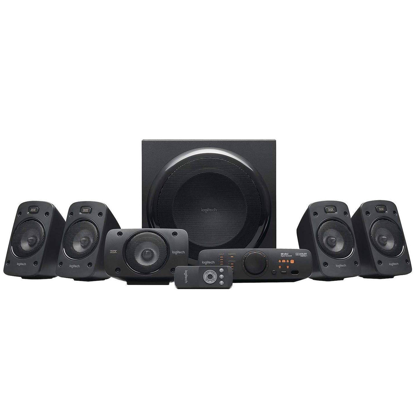 Logitech Z906 5.1 Sound System, speakers with 1000 watt surround sound, THX, multiple audio inputs, remote control, EU plug, PC/PS4/Xbox/stereo system/TV/smartphone/tablet - black - 980-000468