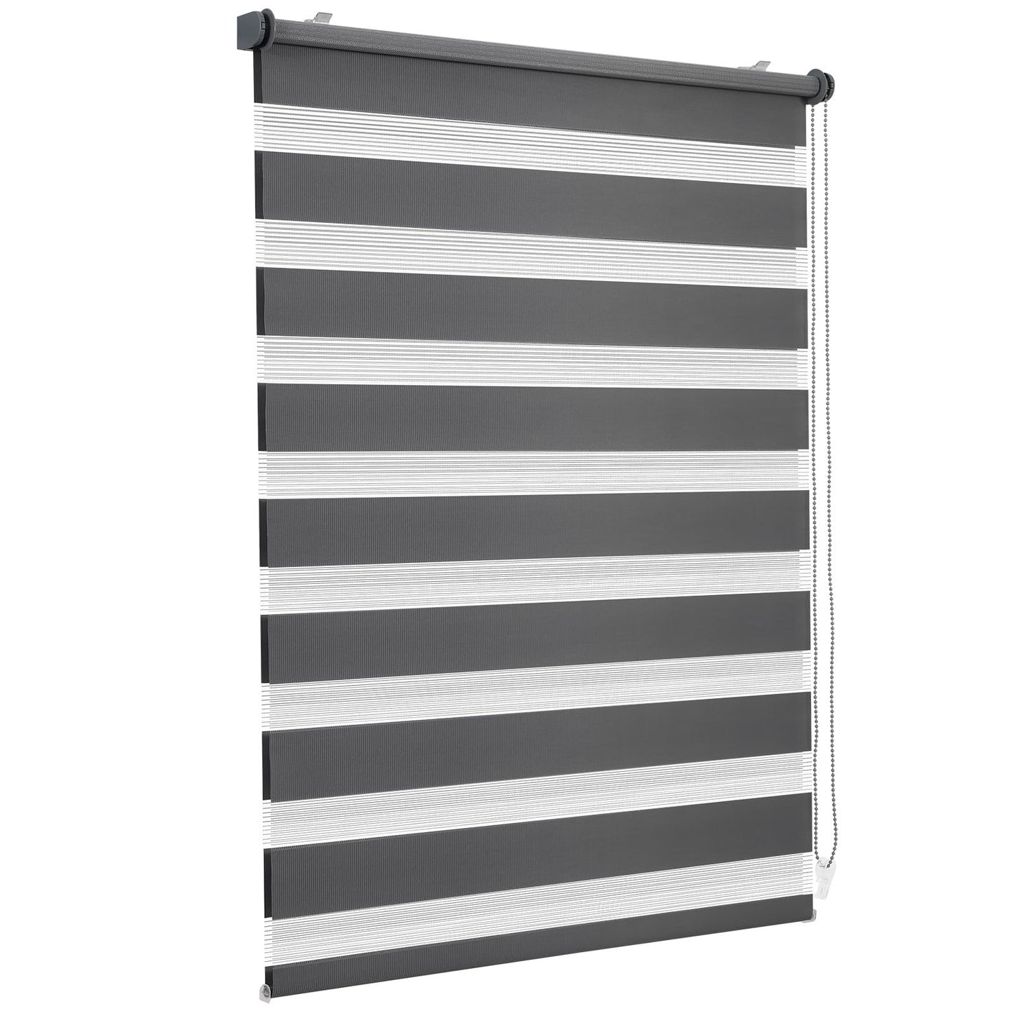Sekey double roller blind Klemmfix without drilling for windows, double roller blind 65 cm wide, duo roller blind sun protection, 65x100cm, dark gray - BL-2357