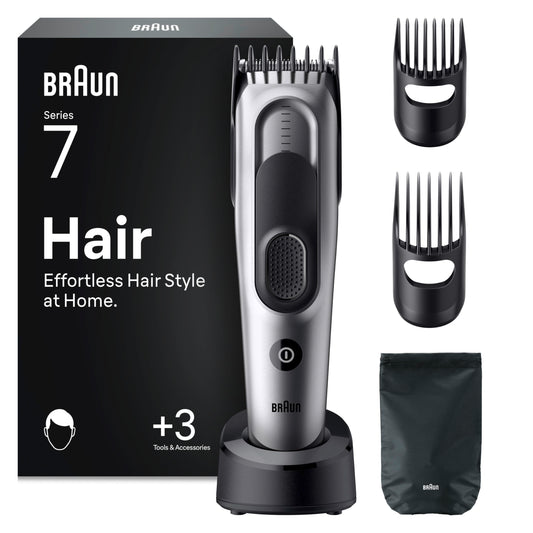 Braun Hair Clipper Series 7, Hair Clipper for Men, HC7590, Gray