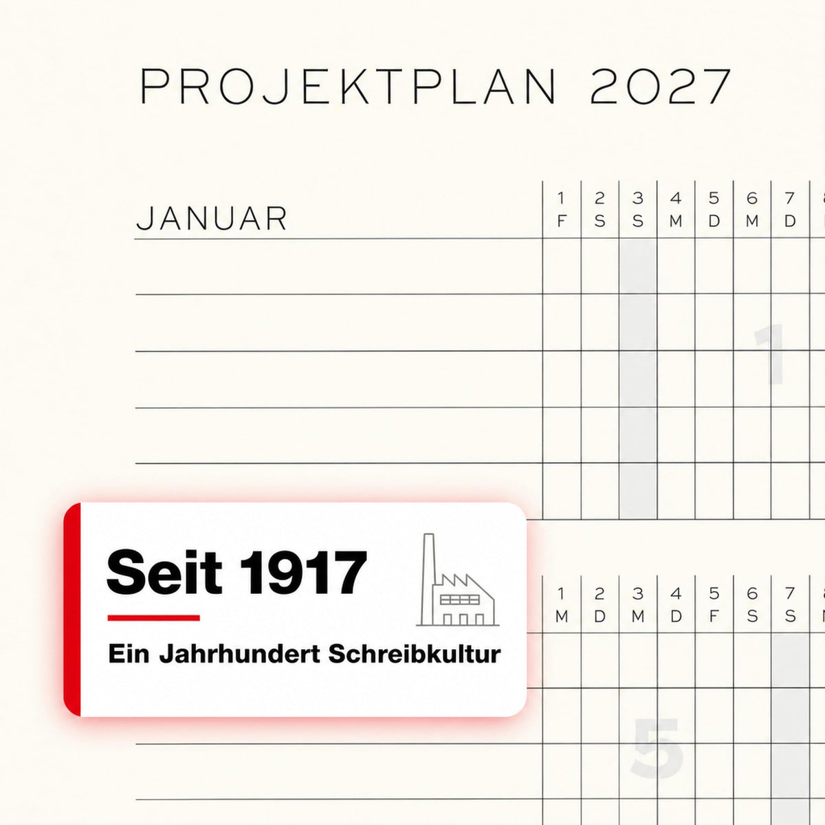 LEUCHTTURM1917 planificator lunar cu caiet 2027 Compoziție (B5) - germană, verde pădure, copertă moale, 178 x 254 mm, 16 luni (01.11.2026-28.02.2028), 132 pagini de note punctate cu cuprins - 400173