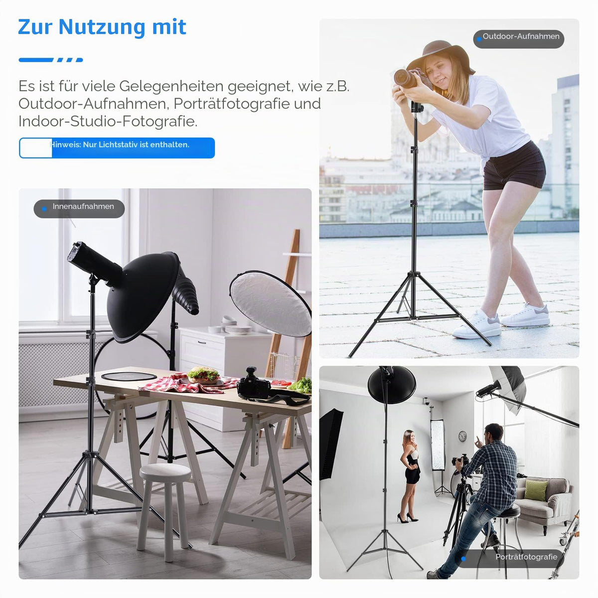 Neewer 190 cm suport pentru iluminare fotografie pentru reflector, softbox, lumină, umbrelă și fundal - 10000117