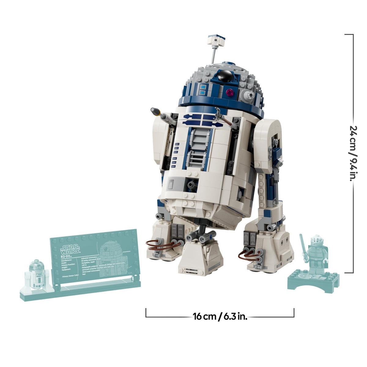 LEGO Star Wars 75379 R2-D2 Jucărie – Figură de expus cu cap rotativ, periscop și unelte, inclusiv figura minifigură Darth Malak – Cadou pentru băieți de la 10 ani și adulți