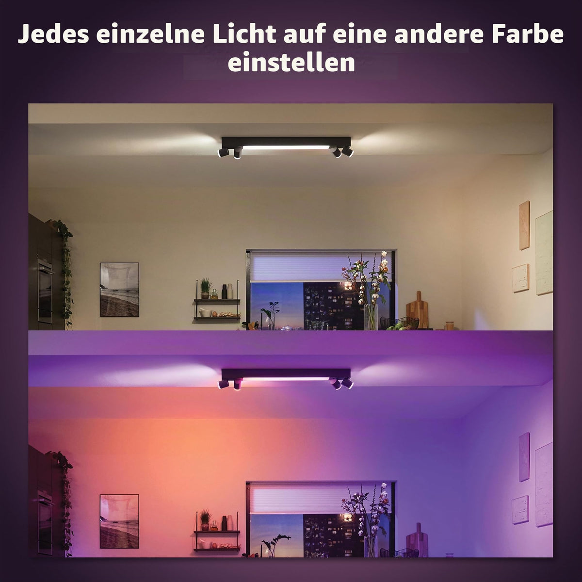 Philips Hue Centris 4 Spot Light, Iluminat interior, Negru - 8720169318557