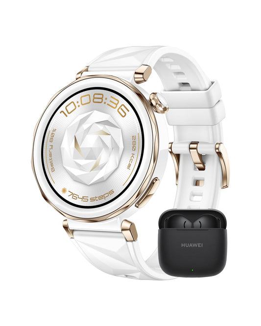 HUAWEI Watch GT 5 Pro Smartwatch+ FreeBuds SE 3, GPS, health watch with ECG, artistic design, sports data analysis for runners & cyclists, up to 7 days battery life, for iOS & Android, 42 mm, white