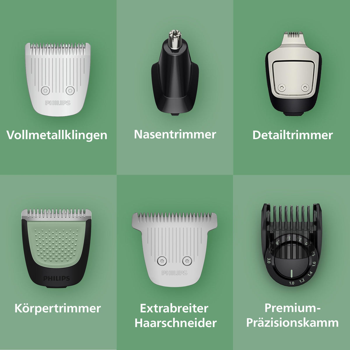 PHILIPS Multigroom 7000 pentru bărbați - All-in-One, trimmer de barbă și mașină de tuns cu 19 piese pentru față, cap și corp, lame autoascuțite, 26 de setări de lungime (0,5-20 mm), MG7962/30