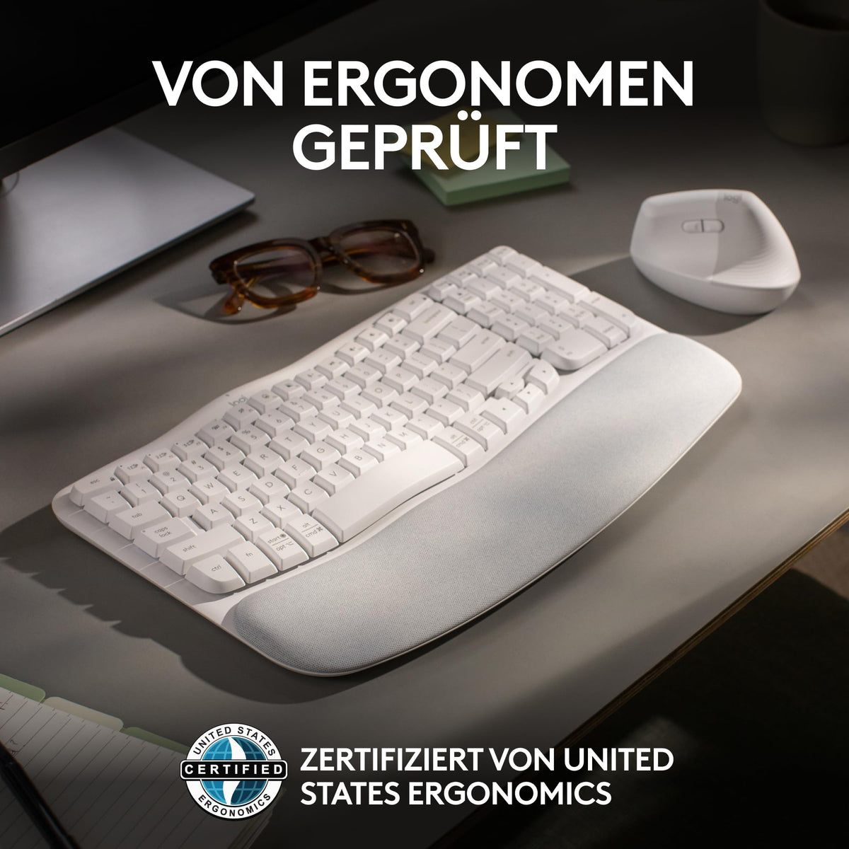 Logitech Wave Keys wireless ergonomic keyboard (White) - 920-012284