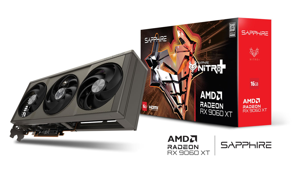 Sapphire Technology Carte Graphique Nitro Plus AMD Radeon RX 9060 XT Gaming OC 16GB Double HDMI-DP - 11350-01-20G