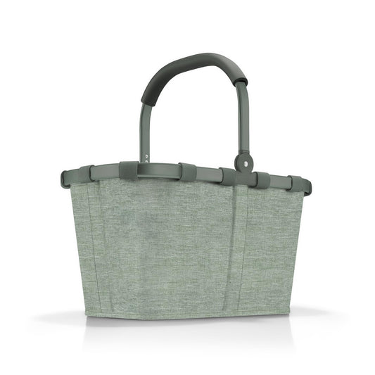 Reisenthel carrybag frame twist sage – Stable shopping basket with lots of storage space and practical inner pocket – Elegant and water-repellent design - BK5049