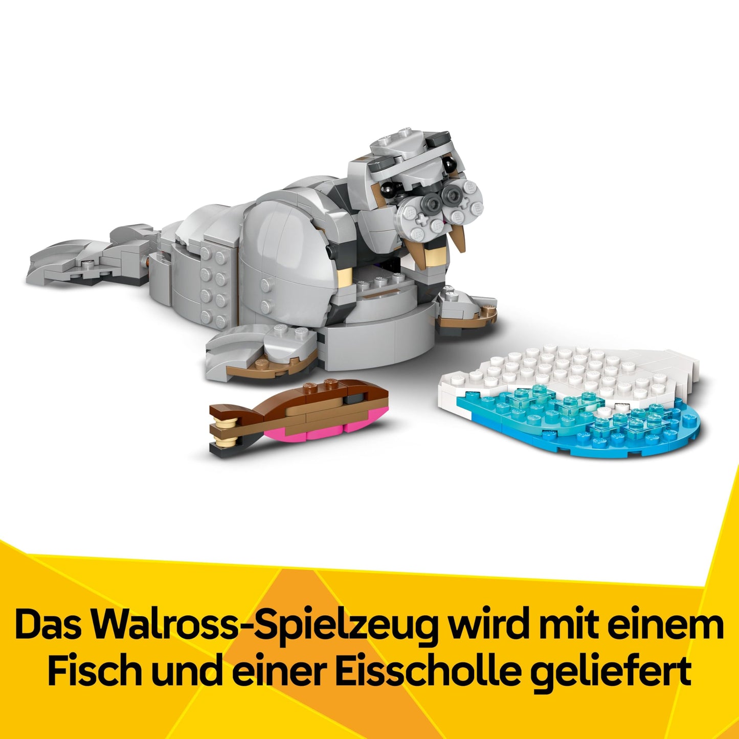 LEGO Creator 3in1 Wild Animals: Majestic Rhino with Birds Toy - Animal Figure Transforms into a Hippo Model or a Walrus - Creative Gift for 9+ Year Old Girls & Boys - 31171