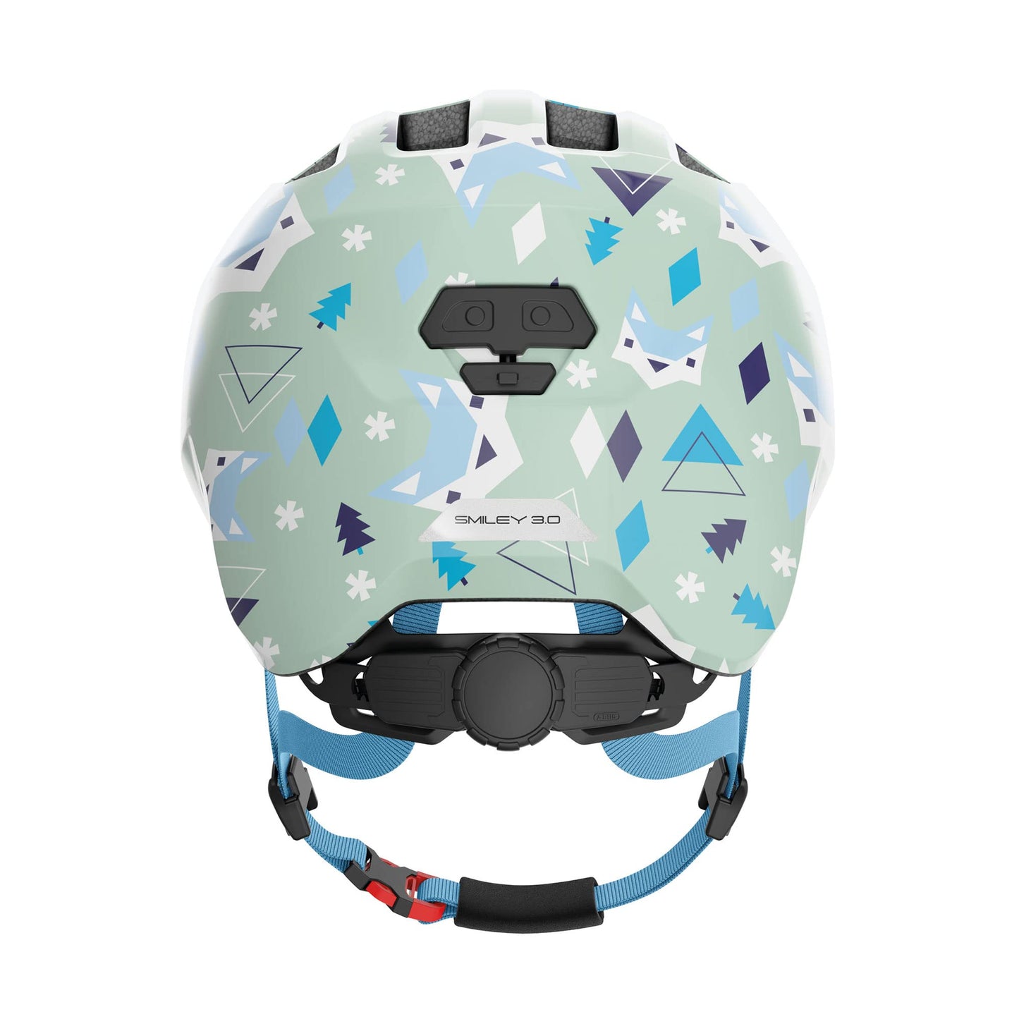 ABUS children's helmet Smiley 3.0 - bicycle helmet with a deep fit, child-friendly designs & space for a braid - for girls and boys - light green with pattern, size S - 67255