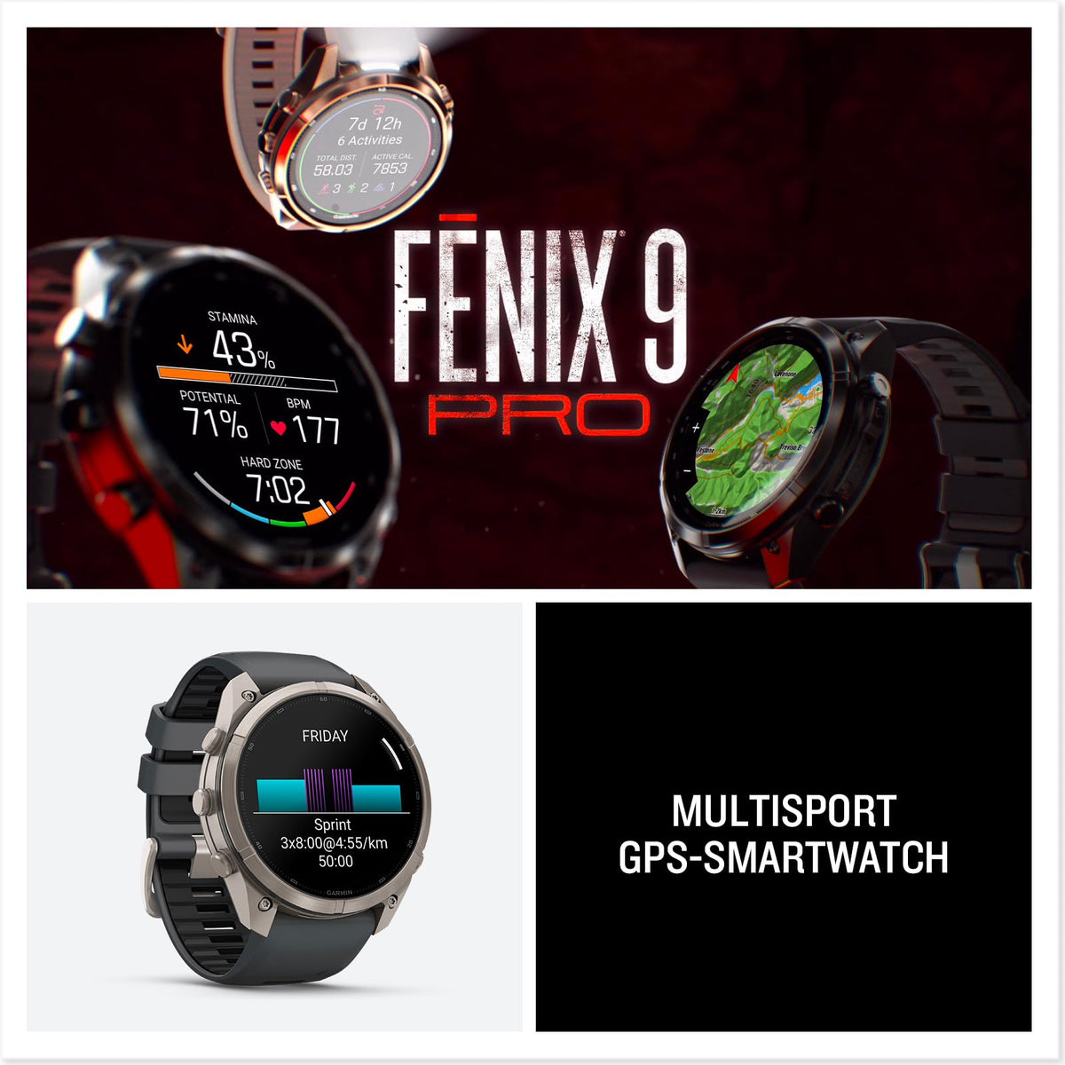 Garmin Fenix 9 Pro, 51 mm, GPS-Multisport-Smartwatch, Titan - 010-04337-26