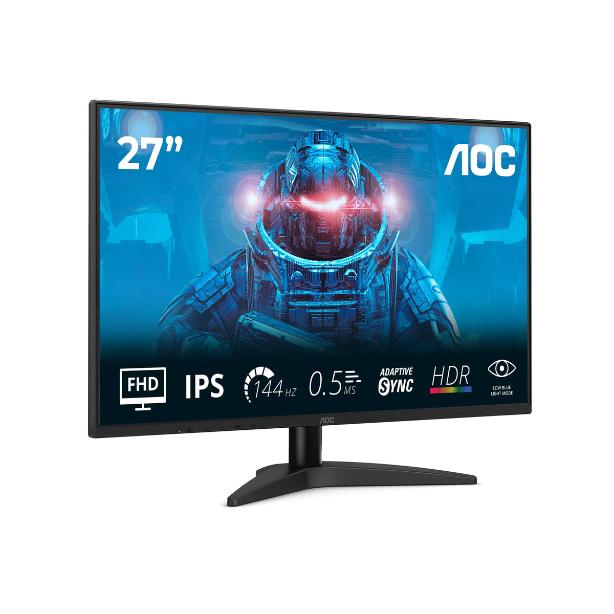 AOC 27B36X Monitor de gaming FHD de 27 inch, 144Hz, panou IPS, 4ms GtG, HDR10, (1920x1080 HDMI 1x 1.4) negru