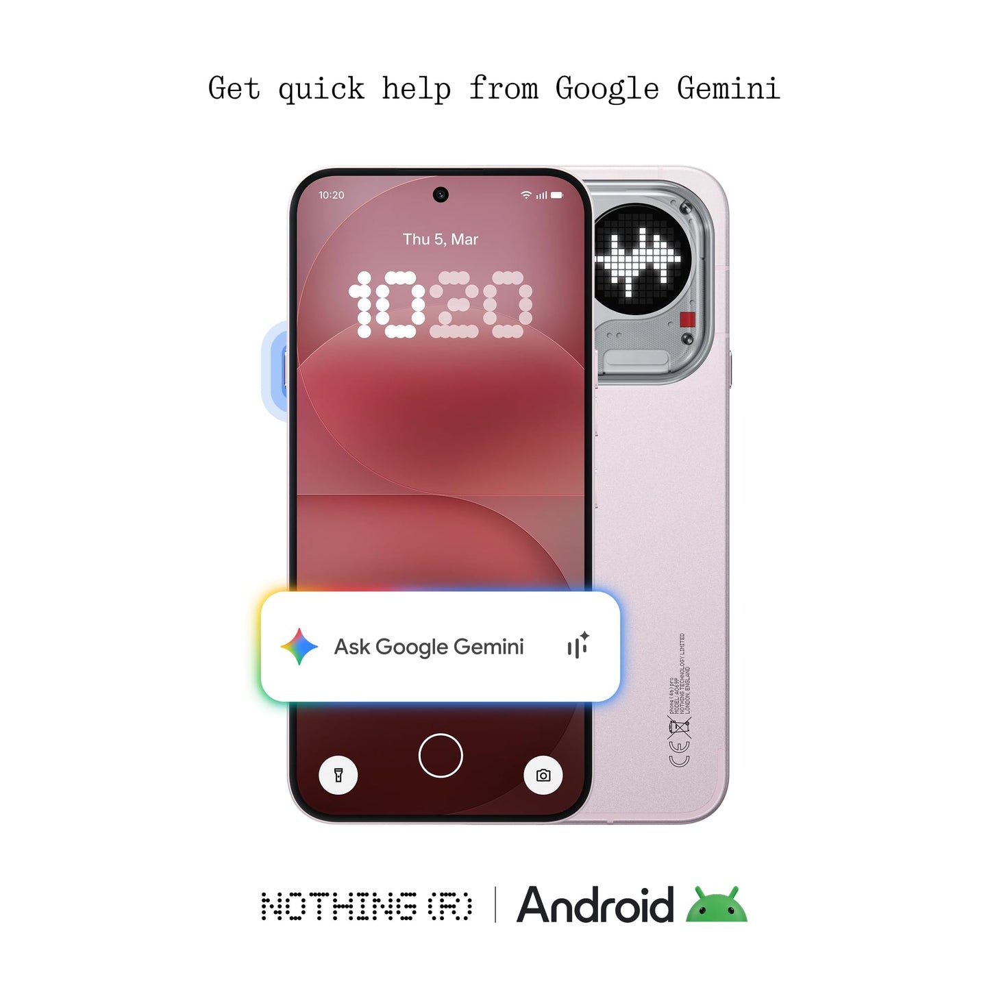 Nothing Phone (4a) Pro - 50MP triple camera, up to 140x ultra zoom, metal unibody smartphone, long battery, 50W fast charging, 144Hz AMOLED, Glyph Bar, 12GB+256GB - pink - A069P