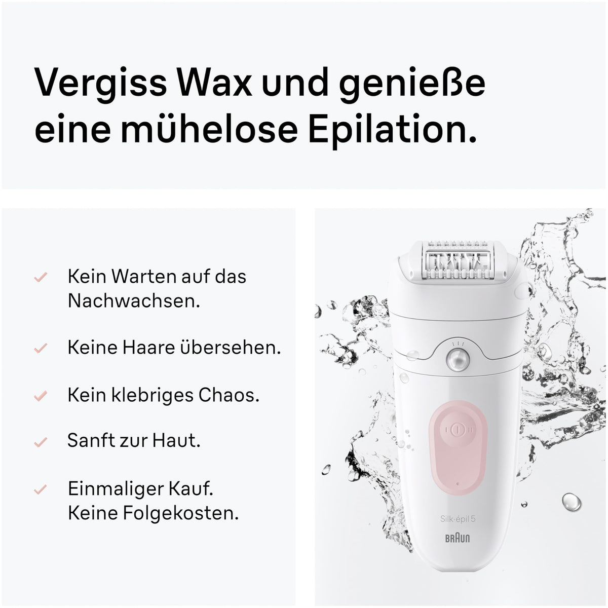 Braun Epilator pentru femei Silk·épil 5, Ladyshaver, 5-251, Roz - SE5-251