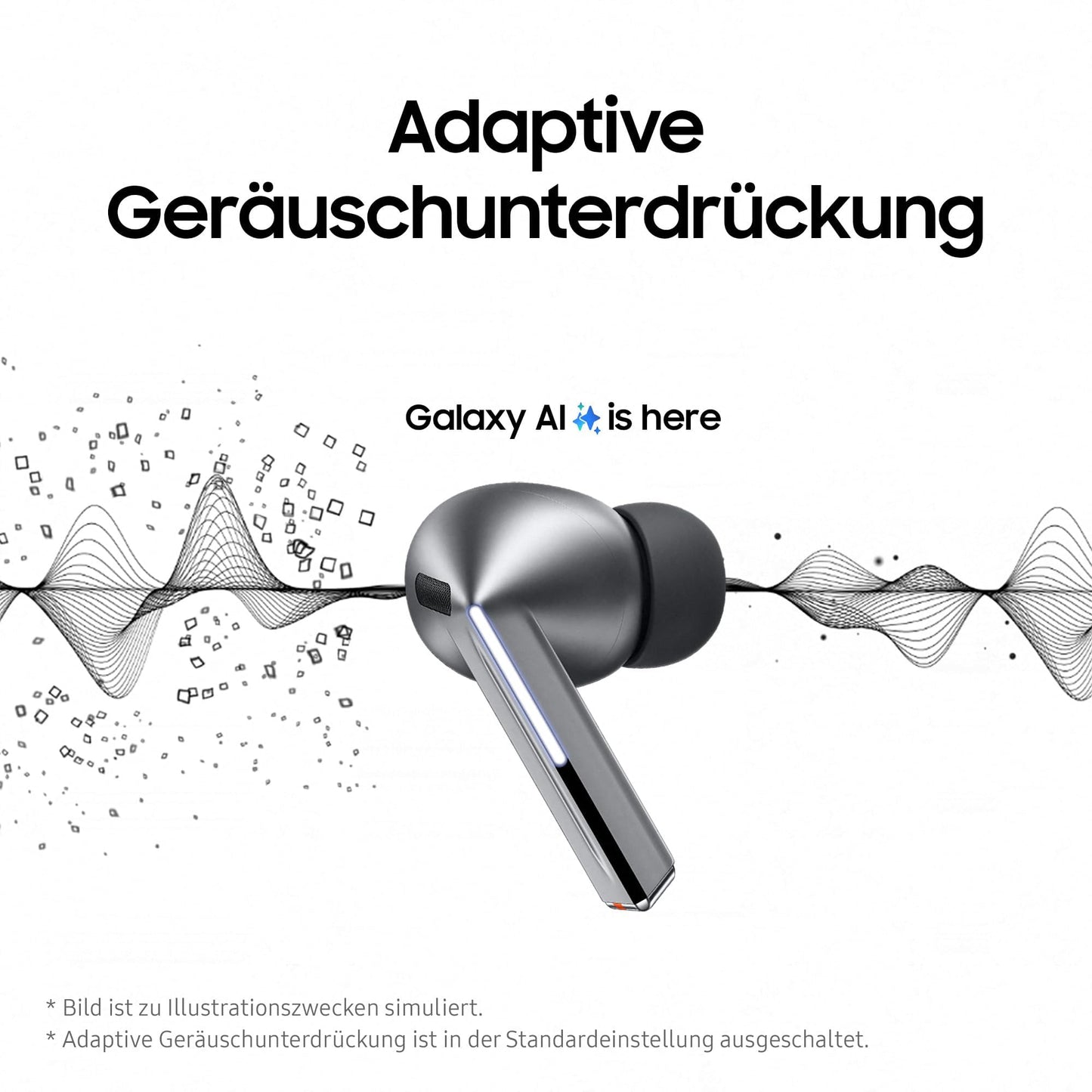 Samsung Galaxy Buds3 Pro Wireless Bluetooth Headphones, Active Noise Canceling (ANC), Adaptive Noise Cancellation, 360 Audio, In-Ear Headphones with Hi-Fi Sound, White, Incl. Anymode Clear Cover - F-R630NZWADBT