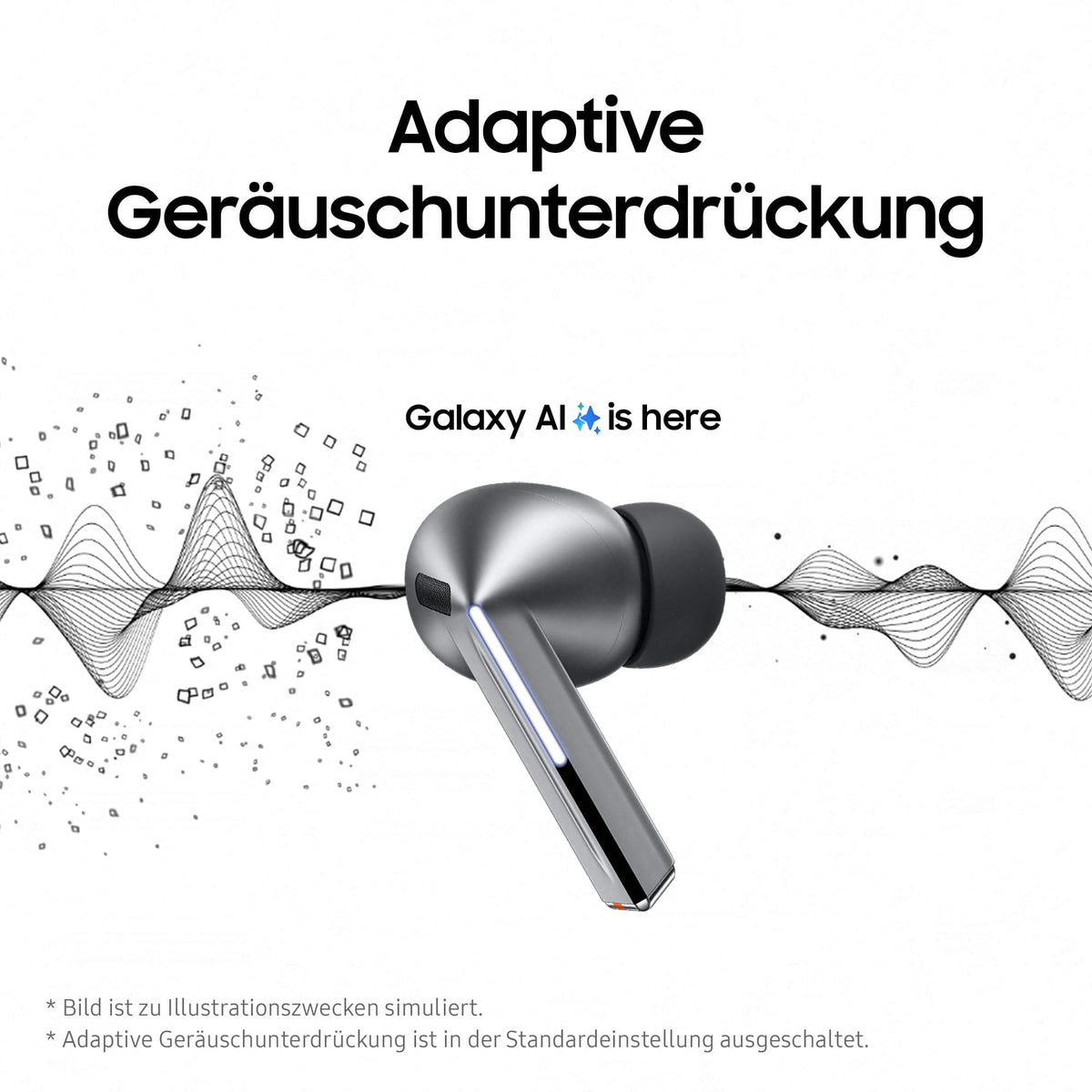 Samsung Galaxy Buds3 Pro Wireless Bluetooth Headphones, Active Noise Cancelling (ANC), Adaptive Noise Control, 360 Audio, In-Ear Headphones with Hi-Fi Sound, Silver, Includes Anymode Clear Cover - SM-R630NZAADBT