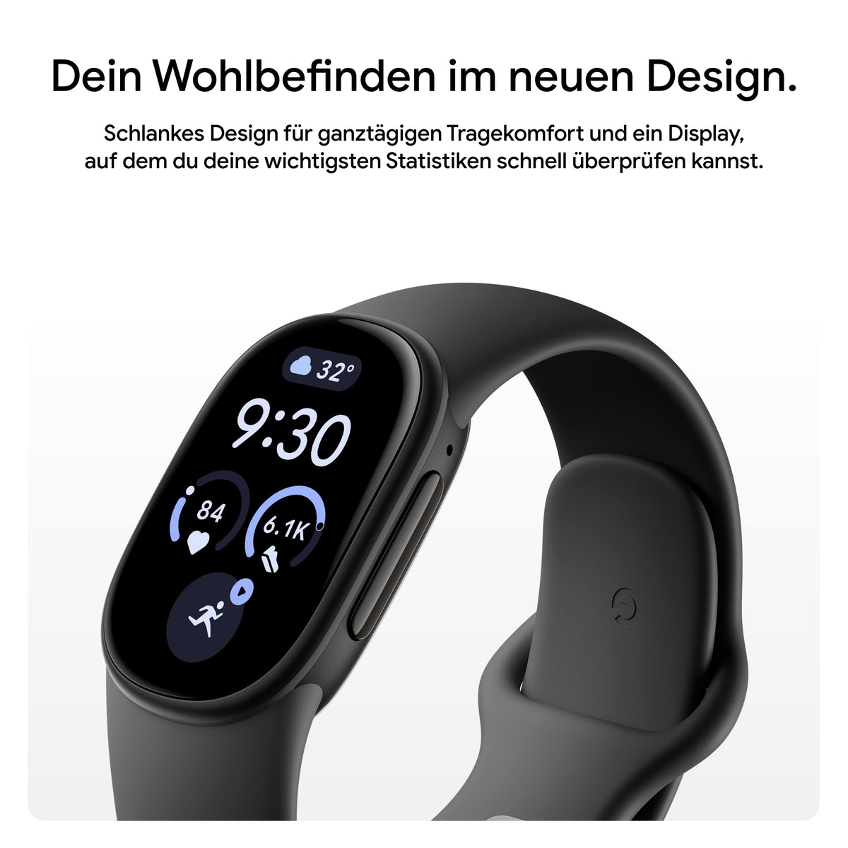 Google Fitbit Edge Gehäuse în Polished Silver/Sportarmband în Fog - GA11584-EU
