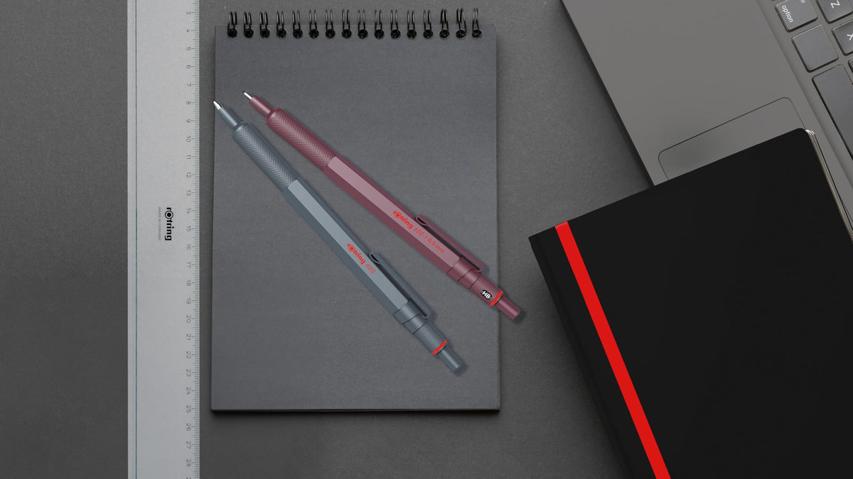 rOtring 600 Ballpoint Pen | Medium Tip | Black Ink | Full Metal Body | Chocolate Brown | Non-slip, knurled grip zone and hexagonal barrel | Refillable - SAP_2204407