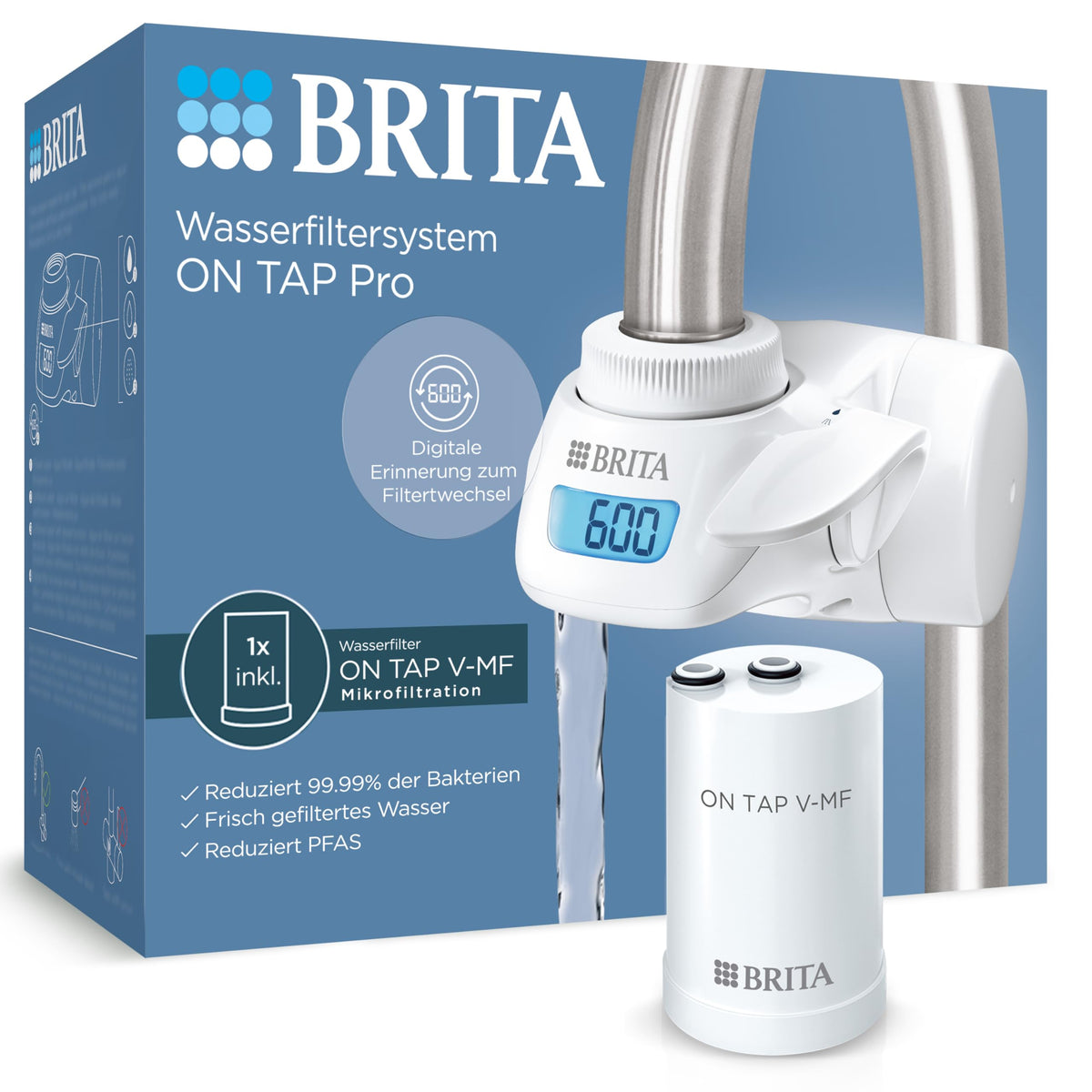 BRITA ON TAP Pro Water Filter System for the Faucet, 1x V-MF Filter - 1052073