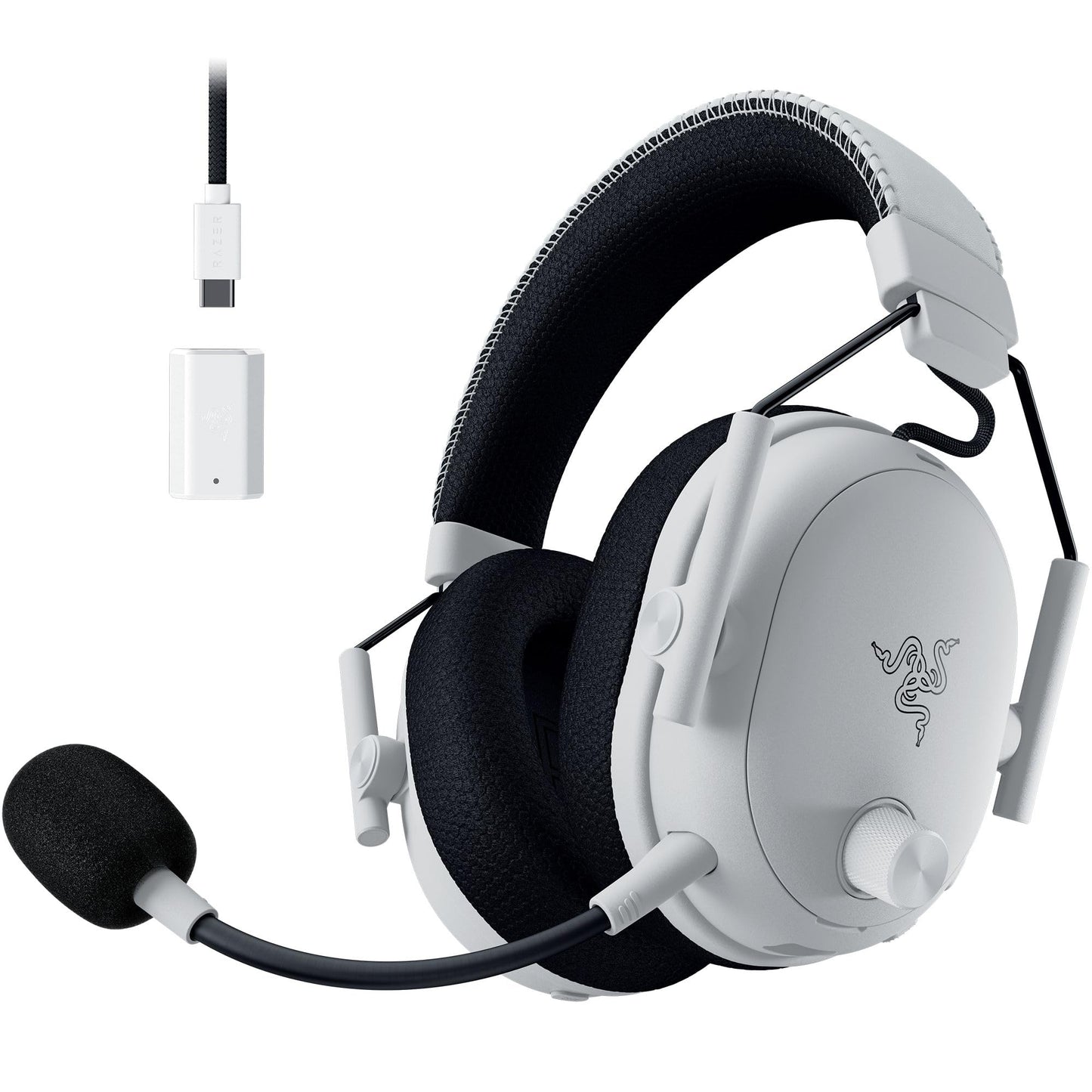 Razer BlackShark V3 Pro - Wireless e-sports headset with ANC noise cancellation - 50mm audio driver - Detachable microphone - Wireless 2.4 GHz & Bluetooth - FPS profiles - PC/Mac | White - RZ04-05400200-R3M1