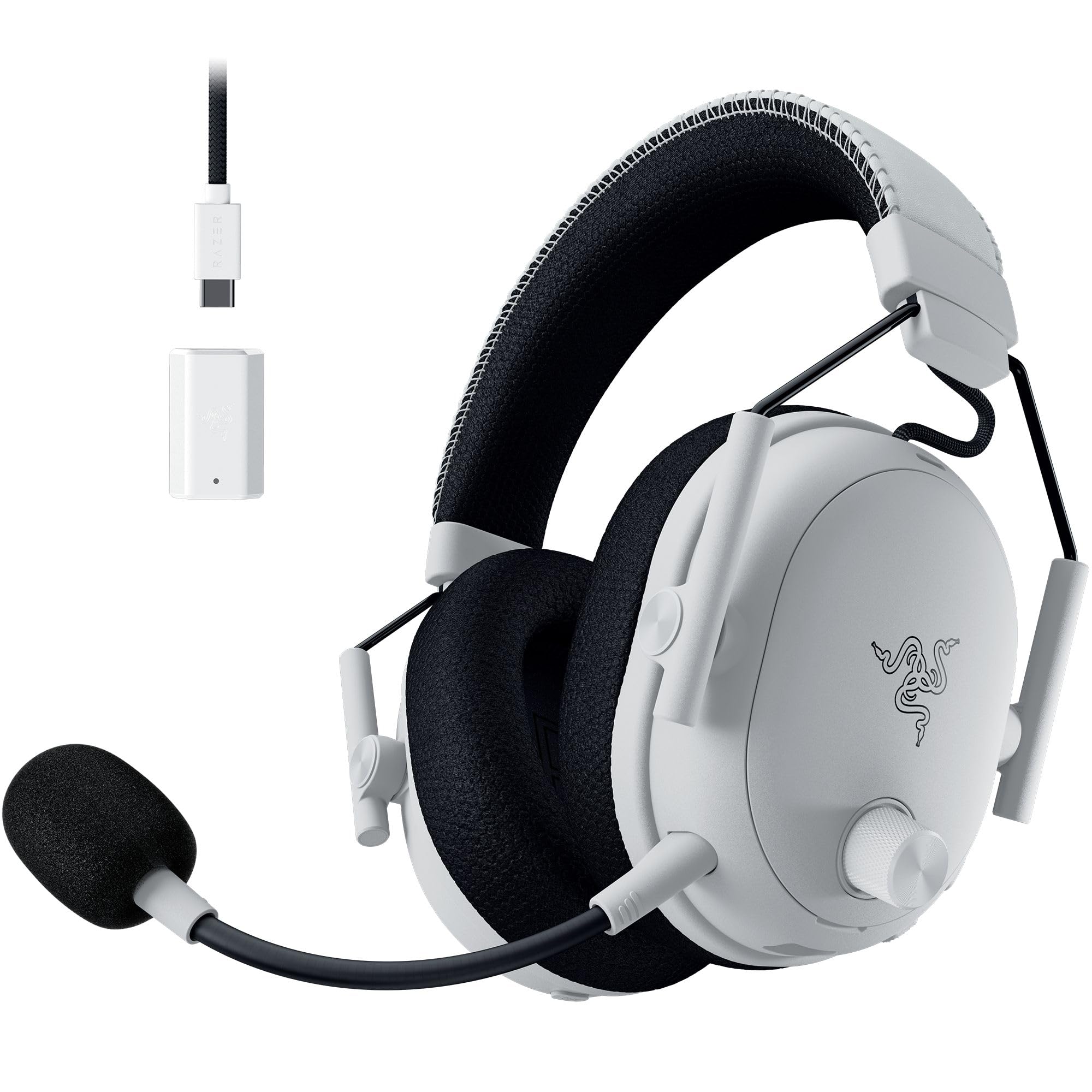 Razer BlackShark V3 Pro - Wireless e-sports headset with ANC noise cancellation - 50mm audio driver - Detachable microphone - Wireless 2.4 GHz & Bluetooth - FPS profiles - PC/Mac | White - RZ04-05400200-R3M1