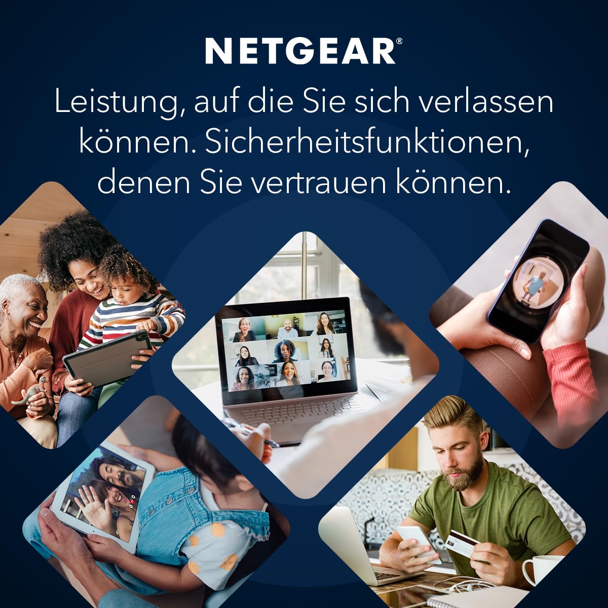 NETGEAR Nighthawk Dual-Band WiFi 7 Router (RS200) – Security features, BE6500 WLAN speed (up to 6.5 Gbps) – covers up to 185 m², supports up to 80 devices – 2.5 GB internet port - RS200-100EUS