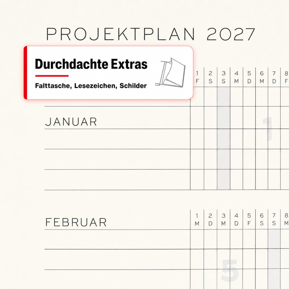 LEUCHTTURM1917 Calendar săptămânal 2027 Mediu (A5) - Germană, Cireș, Hardcover, 145 x 210 mm, 12 luni - ianuarie-decembrie 2027, 1 săptămână pe pagină dublă, hârtie de 80 g/m² cu compatibilitate ridicată cu cerneală - 400103