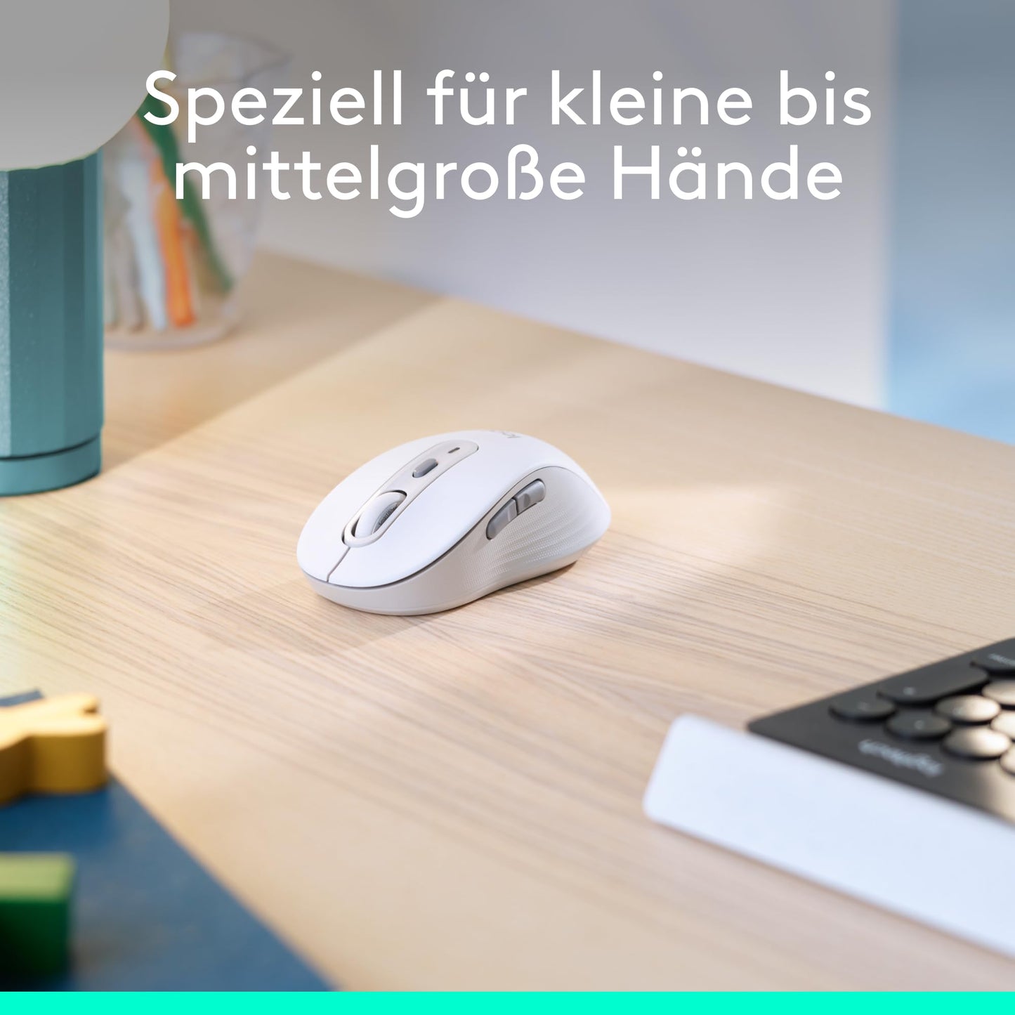 Logitech Signature M650 Wireless Mouse - for small to medium hands, 2-year battery, quiet clicks, customizable side buttons, Bluetooth, multi-device compatibility - White - 910-006255