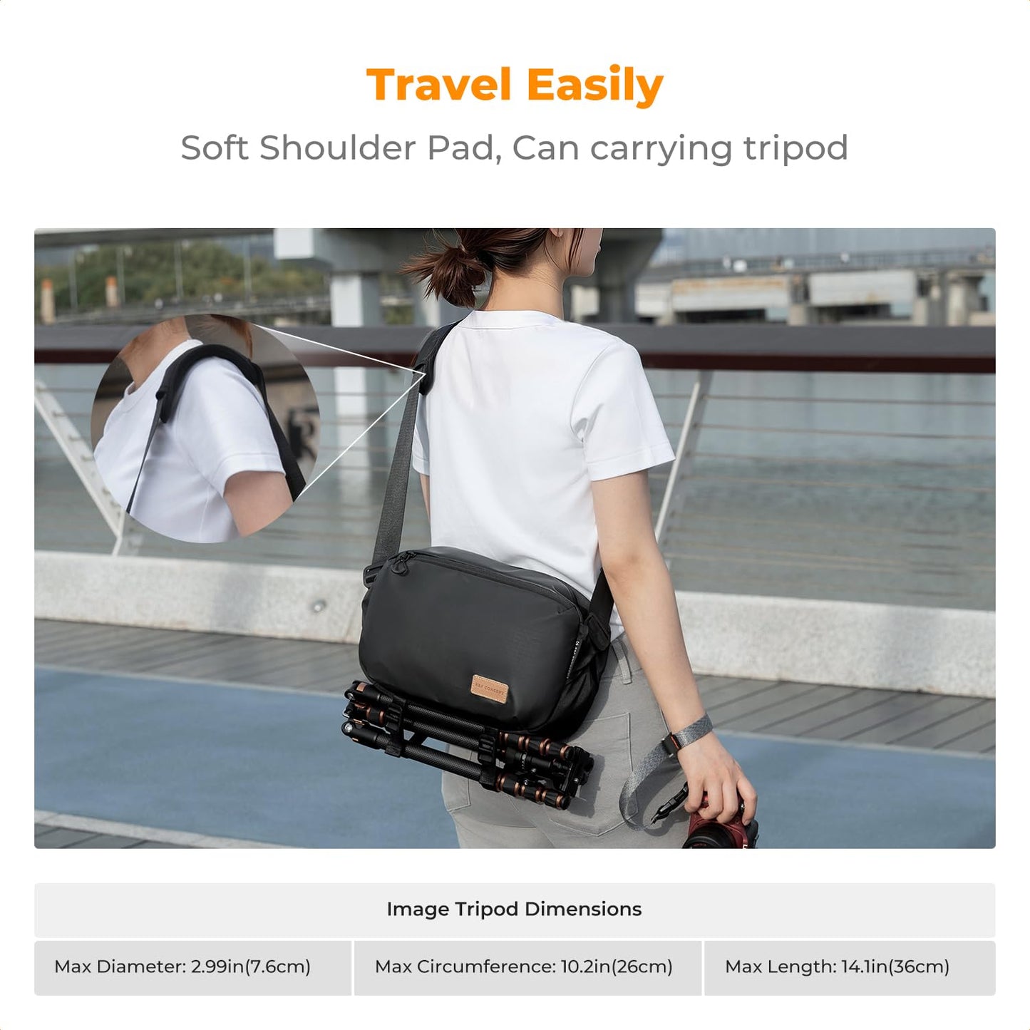 K&F CONCEPT Camera Backpack Shoulder Bag Square Bag Bags for Photographers Camera Rectangle Case Compatible with Canon/Nikon/Sony/DJI Mavic Drone Backpack - KF13.157V8